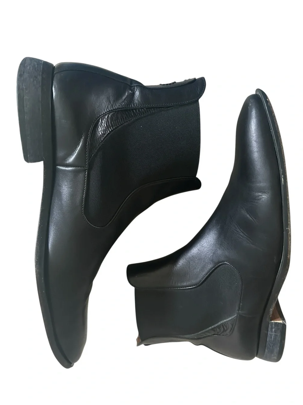 Oliver Sweeney Nexus Black Leather Chelsea Boots Size 10 Pointed Toe Dress Boots